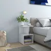 Image de Table De Chevet Blanc Brillant 35x35x55 Cm Bois D'ingénierie Vidaxl