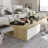 Image de Table Basse Blanc Et Chêne Sonoma 80x80x31 Cm Bois D'ingénierie Vidaxl
