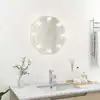 Image de Miroir Mural Avec Lampes Led Rond Verre Vidaxl