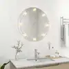 Image de Miroir Mural Avec Lampes Led Rond Verre Vidaxl