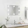 Image de Miroir Mural Sans Cadre Avec Lampes Led Rectangulaire Verre Vidaxl