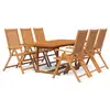 Image de Vidaxl ensemble à manger de jardin 7 pcs bois d'acacia massif 150-200 cm