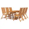 Image de Vidaxl ensemble à manger de jardin 7 pcs bois d'acacia massif 160-240 cm