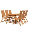 Image de Vidaxl ensemble à manger de jardin 7 pcs bois d'acacia massif 120-170 cm