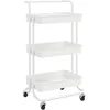Image de Chariot De Cuisine 3 Niveaux Blanc 42x35x85 Cm Fer Et Abs Vidaxl