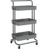 Image de Chariot De Cuisine 3 Niveaux Gris 42x35x85 Cm Fer Et Abs Vidaxl