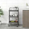 Image de vidaXL Chariot de cuisine 3 niveaux Gris 42x35x85 cm Fer et ABS 336337