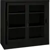 Image de Armoire À Portes Coulissantes Noir 90x40x90 Cm Acier Vidaxl