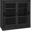 Image de Armoire À Portes Coulissantes Anthracite 90x40x90 Cm Acier Vidaxl