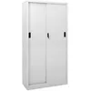 Image de Armoire À Bureau Porte Coulissante Gris Clair 90x40x180cm Acier Vidaxl