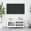 Image de Meuble Tv Blanc 90x30x44 Cm Acier Et Verre Vidaxl