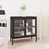 Image de Buffet Noir 70x35x70 Cm Acier Et Verre Vidaxl