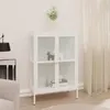 Image de Buffet Blanc 75x35x105 Cm Acier Et Verre Vidaxl