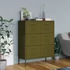 Image de Armoire À Tiroirs Vert Olive 80x35x101,5 Cm Acier Vidaxl