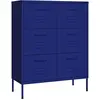 Image de Armoire À Tiroirs Bleu Marine 80x35x101,5 Cm Acier Vidaxl