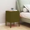 Image de Table De Chevet Vert Olive 35x35x51 Cm Acier Vidaxl