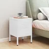 Image de vidaXL Table de chevet Blanc 35x35x51 cm Acier