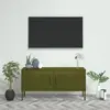 Image de Meuble Tv Vert Olive 105x35x50 Cm Acier Vidaxl