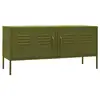 Image de Vidaxl meuble tv vert olive 105x35x50 cm acier