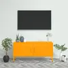 Image de vidaXL Meuble TV Jaune moutarde 105x35x50 cm Acier