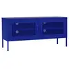 Image de Vidaxl meuble tv bleu marine 105x35x50 cm acier