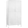 Image de Garde-robe Blanc 90x50x180 Cm Acier Vidaxl