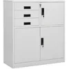Image de Armoire De Bureau Gris Clair 90x40x102 Cm Acier Vidaxl
