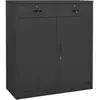 Image de Armoire De Bureau Anthracite 90x40x102 Cm Acier Vidaxl