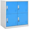 Image de Armoire À Casiers Gris Clair Et Bleu 90x45x92,5 Cm Acier Vidaxl
