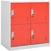 Image de Armoire À Casiers Gris Clair Et Rouge 90x45x92,5 Cm Acier Vidaxl