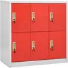 Image de Armoire À Casiers Gris Clair Et Rouge 90x45x92,5 Cm Acier Vidaxl