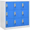 Image de Armoire À Casiers Gris Clair Et Bleu 90x45x92,5 Cm Acier Vidaxl