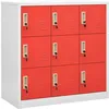 Image de vidaXL Armoire à casiers Gris clair et rouge 90x45x925 cm Acier 336442