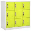 Image de Armoire À Casiers Gris Clair Et Vert 90x45x92,5 Cm Acier Vidaxl