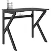 Image de Bureau De Jeu Avec Pieds En Forme De K Noir 90x60x75 Cm Vidaxl