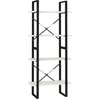 Image de Bibliothèque À 4 Niveaux Blanc 60x30x140 Cm Bois De Pin Massif Vidaxl