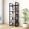 Image de Bibliothèque À 4 Niveaux Gris 60x30x140 Cm Bois De Pin Massif Vidaxl