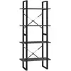 Image de Vidaxl bibliothèque à 4 niveaux gris 60x30x140 cm bois de pin massif