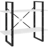 Image de Bibliothèque À 2 Niveaux Blanc 80x30x70 Cm Bois D'ingénierie Vidaxl