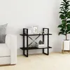 Image de vidaXL Bibliothèque à 2 niveaux Noir 80x30x70 cm Bois de pin massif