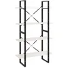 Image de Bibliothèque À 4 Niveaux Blanc 80x30x140 Cm Bois De Pin Massif Vidaxl