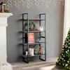 Image de Bibliothèque À 4 Niveaux Gris 80x30x140 Cm Bois De Pin Massif Vidaxl