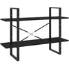 Image de Bibliothèque À 2 Niveaux Noir 100x30x70 Cm Bois De Pin Massif Vidaxl