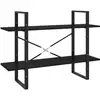 Image de Vidaxl bibliothèque à 2 niveaux noir 100x30x70 cm bois de pin massif