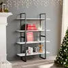 Image de Bibliothèque À 4 Niveaux Blanc 100x30x140 Cm Bois D'ingénierie Vidaxl