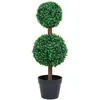 Image de Plante De Buis Artificiel Avec Pot Forme De Boule Vert 60 Cm Vidaxl