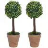Image de Plantes De Buis Artificiel 2 Pcs Avec Pots Boule Vert 41 Cm Vidaxl