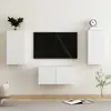 Image de Ensemble De Meubles Tv 3 Pcs Blanc Bois D'ingénierie Vidaxl