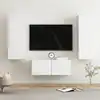 Image de Ensemble De Meubles Tv 3 Pcs Blanc Bois D'ingénierie Vidaxl