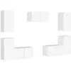 Image de Ensemble De Meubles Tv 7 Pcs Blanc Bois D'ingénierie Vidaxl